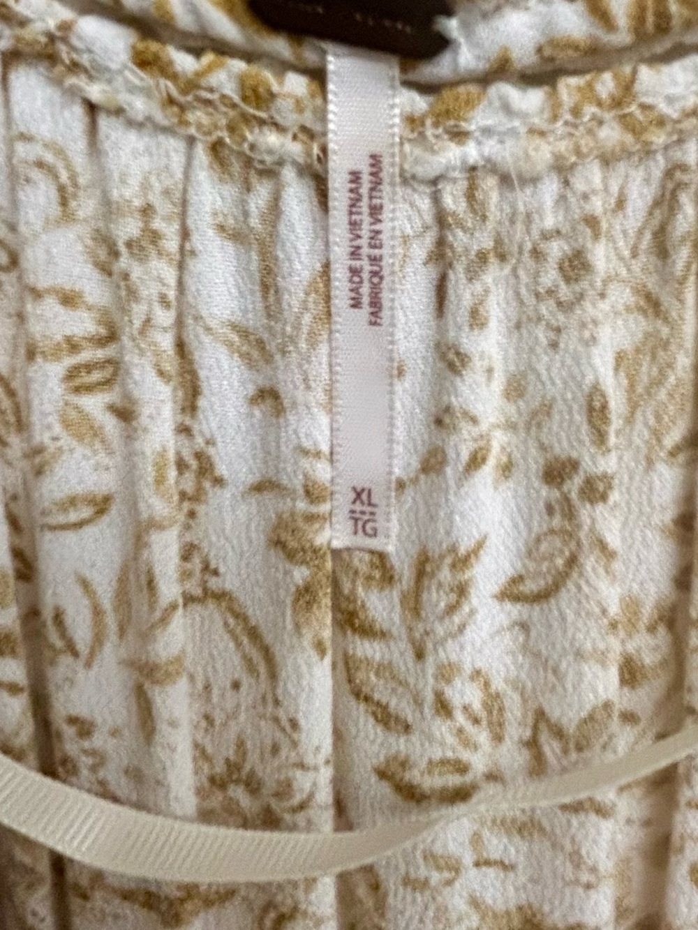 Free People Boho Floral Crochet Trim Tunic ~Dress in Mustard Ivory XL - Picture 7 of 9
